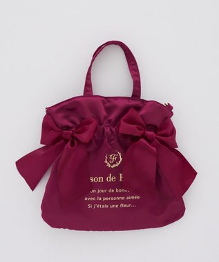 Maison de FLEUR クリアダブルリボン2Wayトート Red