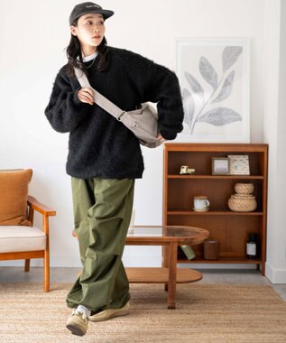 WEGO モヘアライクBIGプルオーバー ブラック