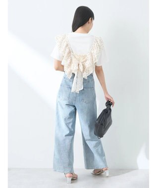 earth music&ecology フロッキードットフリルビスチェ Ivory