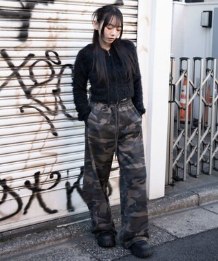 WEGO 【ウエストゴム/SMLサイズ展開】カーブデザインスウェットパンツ 柄1