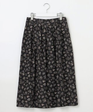 J.PRESS LADIES L 【WEB限定・洗える】ラインフラワープリント タック スカート スレート系