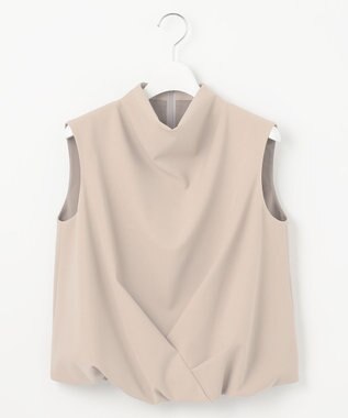 23区 L 【エステータ】コットンダブルクロス ノースリーブブラウス グレージュ系