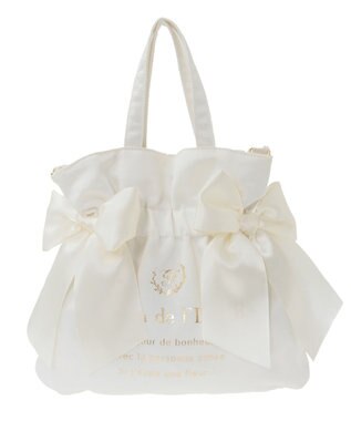 Maison de FLEUR クリアダブルリボン2Wayトート Ivory