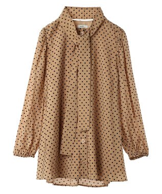 earth music&ecology ドットチュニック丈リボン付きワンピース Dot