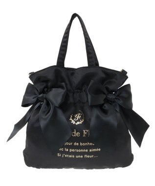 Maison de FLEUR クリアダブルリボン2Wayトート Black