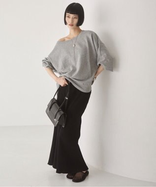 WEGO 【ANGIE VINTAGE/SETUP対応アイテム】オフショルダー裏毛スウェット 杢グレー