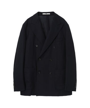 DAKS ストレッチダブルジャケット ネイビー