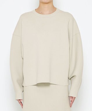 uncrave 【洗える】スムースニット スウェット風プルオーバー（uncrave WHITE） ミントグレー