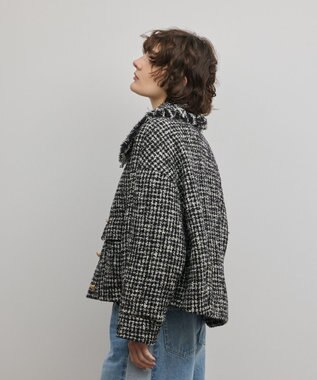 GRACE CONTINENTAL パディングツイードジャケット ブラック