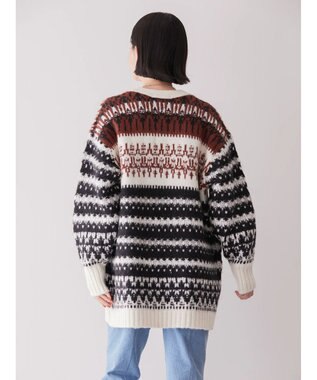 AMERICAN HOLIC フェアアイル柄ニットカーディガン Brown