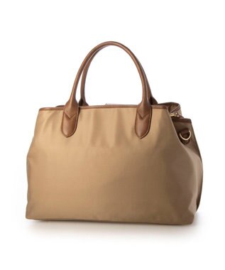 UNBILLION ペルケ perche / ナイロン×牛革付属ユーティリティ2wayトート ライトベージュ