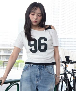 WEGO レイヤードドッキングワンショルちびT ホワイト