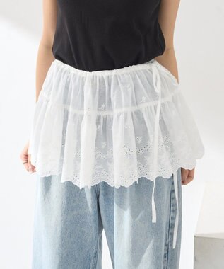 earth music&ecology エンブロイダリー刺繍ラップスカート Off White