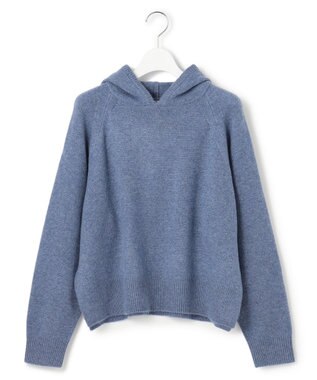 J.PRESS YORK STREET 【WOMEN】ウールカシミヤ フーディニット ダルブルー系