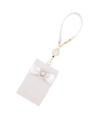 Maison de FLEUR リール付きビジューリボンパスケース Lavender