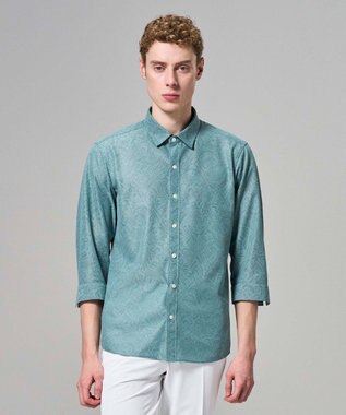 JOSEPH HOMME 【新柄】ヨシタレース　7分袖レギュラーカラーシャツ スモーキーグリーン系