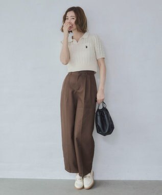 WEGO 別注USPOLO　ケーブルニットポロ ホワイトアイボリー