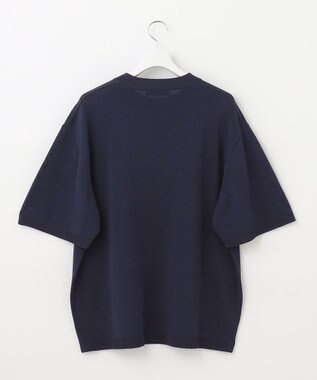 UNFILO MENS 【接触冷感】イージーケア ニット半袖Ｔシャツ [23年春夏商品] ネイビー
