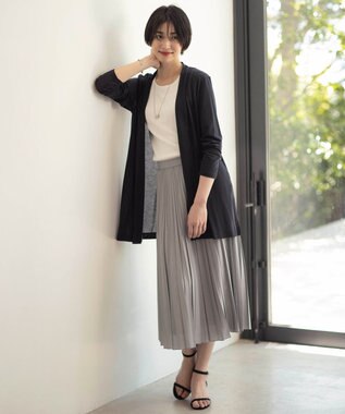 J.PRESS LADIES 【洗える】50Sブロード プリーツ スカート ライトグレー系