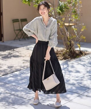 ANY L 【手洗い可能】ヨーロピアンリネンスキッパーネックブラウス チェック