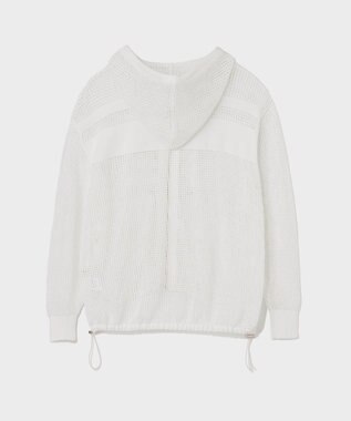 GRACE CONTINENTAL ボーダーメッシュフーディ ホワイト