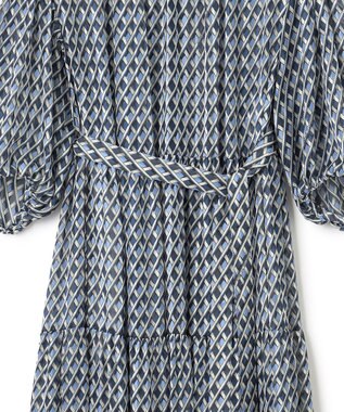 23区 【洗える】Ratti コラージュプリント ワンピース ブループリント