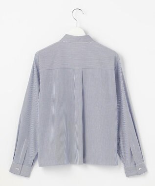 J.PRESS LADIES COTTON TEX ブラウス ネイビーストライプ系