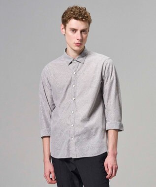 JOSEPH HOMME 【新柄】ヨシタレース　7分袖レギュラーカラーシャツ ライトグレー系