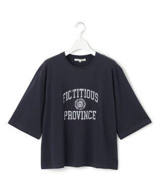 23区 S 【SLOW/一部店舗限定】MVSコットン ヴィンテージ風 ロゴTEE ネイビー系