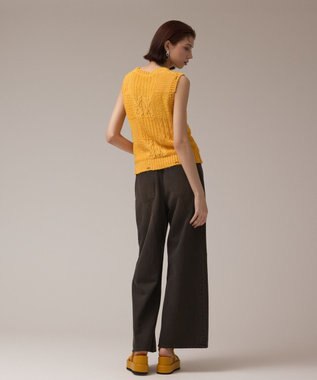 GRACE CONTINENTAL パッチワークニットトップ イエロー