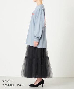 NAVE 【xNAVE】Six Sence Recordコラボ グラフィックロングスリーブT スカイブルー系