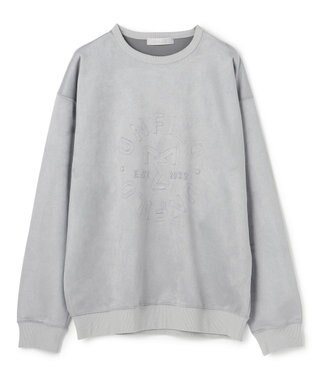 UNFILO MENS 【男女兼用】クリーンスエード エンボスロゴ クルー チャコール