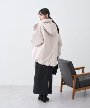 earth music&ecology フーデットパファーコート Beige