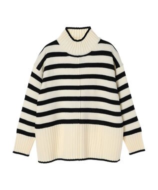 Green Parks 洗える　バックスリットニットプルオーバー Border