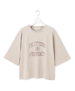 23区 S 【SLOW/一部店舗限定】MVSコットン ヴィンテージ風 ロゴTEE ベージュ系