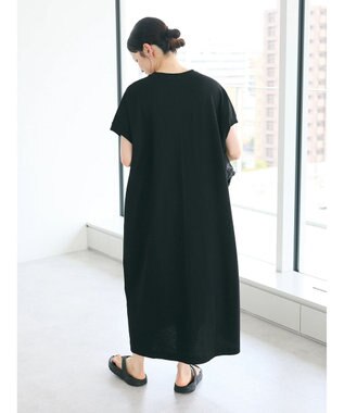 CRAFT STANDARD BOUTIQUE 10/- ヴィンテージフレンチスリーブワンピース Black