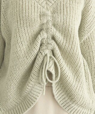 earth music&ecology フロントシャーリングニットプルオーバー ミント