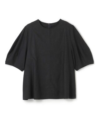 UNFILO リネンレーヨン フォルムブラウス ブラック