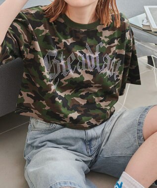 WEGO ラインストーンショートT 柄1