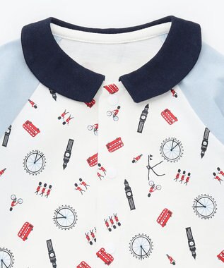 組曲 KIDS 【70㎝】ロンドントラベル ロンパース アイボリー系5