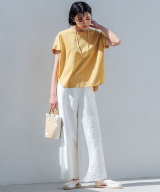 23区 【CLASSY.6月号掲載/Oggi4月号掲載】雑材 バンブー ハンドル ショルダー ホワイトミックス