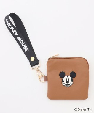 ANY 【ディズニー】ミッキーマウス／フェイクレザースクエアポーチ ブラウン
