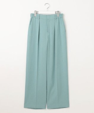 自由区 【セットアップ対応・接触冷感・洗える】リネンライクシンセティックワイドストレート パンツ ライトブルー
