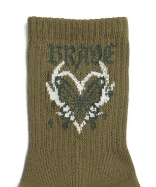 WEGO バタフライデザインソックス カーキ