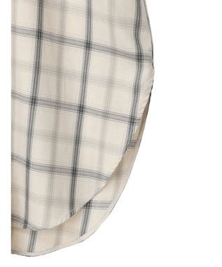 AMERICAN HOLIC イージーケアＷポケットシャツワンピース Check Ivory