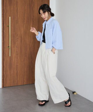 CRAFT STANDARD BOUTIQUE クロップドレングスシャツ Sax
