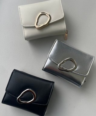 WEGO ニュアンスパーツフラップウォレット ブラック