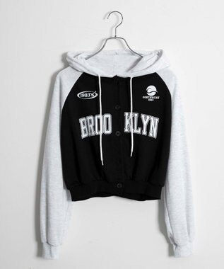 WEGO カレッジカットパーカー ブラック