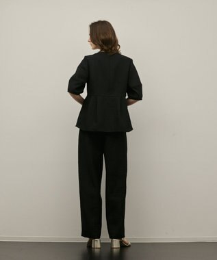 GRACE CONTINENTAL オーガンジージャガードトップ ブラック