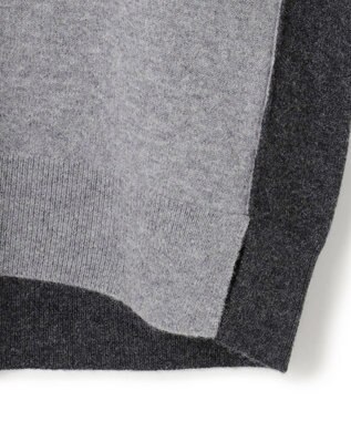 BEIGE， 【WEB限定・洗える】ROGAN / バイカラーウールクルーネックニット M Gray x C Gray